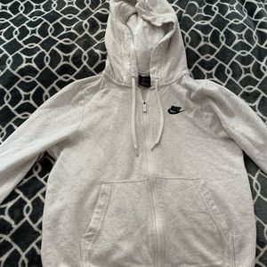 White nike zip up hoodie